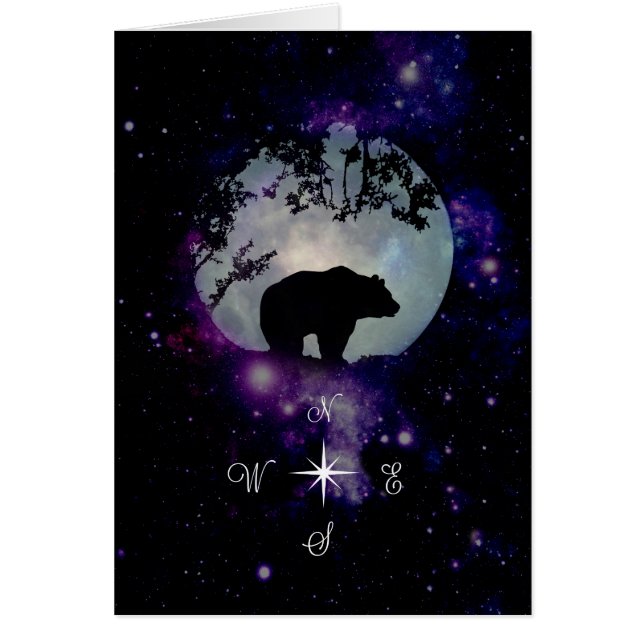 Spiritual Follow Your Dreams Bear And Compass Card (Front)