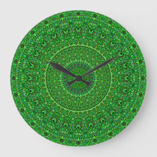 Spiritual Forest Garden Mandala Large Clock