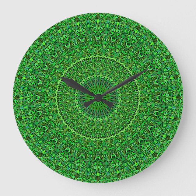 Spiritual Forest Garden Mandala Large Clock (Front)