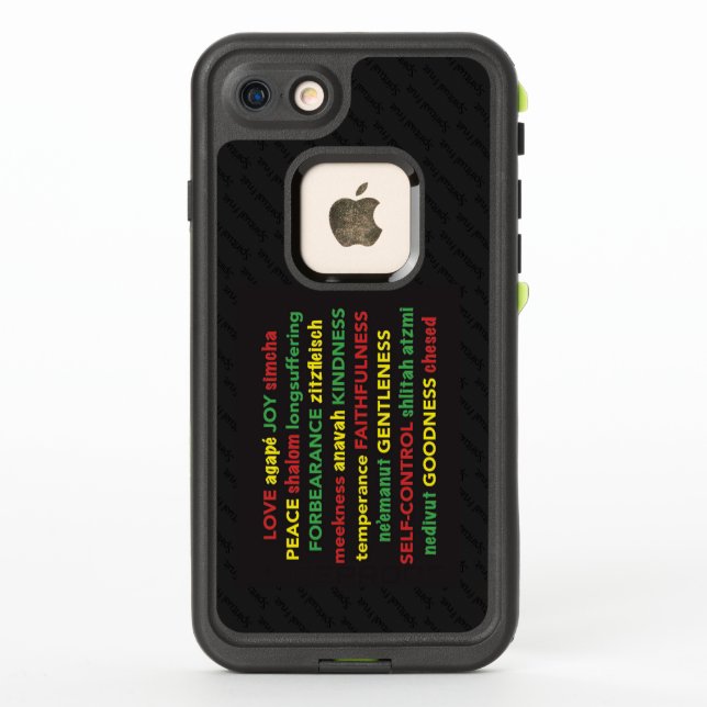 Spiritual FRUIT OF THE SPIRIT Christian Hebrew LifeProof iPhone Case (Back)