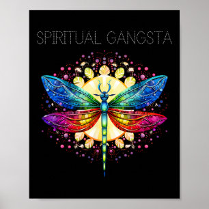 Spiritual Gangsta Dragonfly Yoga Meditation Mandal Poster