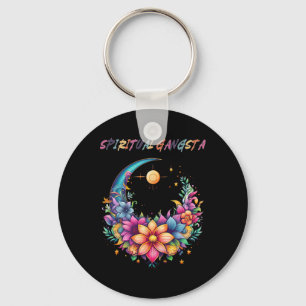 Spiritual Gangsta Floral Moon Yoga Meditation Mand Key Ring