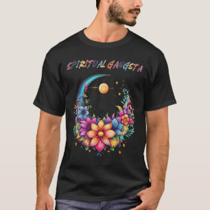 Spiritual Gangsta Floral Moon Yoga Meditation Mand T-Shirt