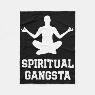 Spiritual Gangsta Funny Yoga S With Saying Womens Fleece Blanket