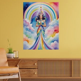 Spiritual Goddess Soul Travel Rainbow Aura Woman Poster