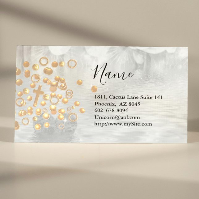 Spiritual Gold and Wings Business Card (Creator Uploaded)