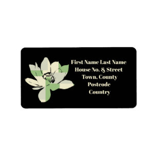 Spiritual Green Lotus Flower Address Label