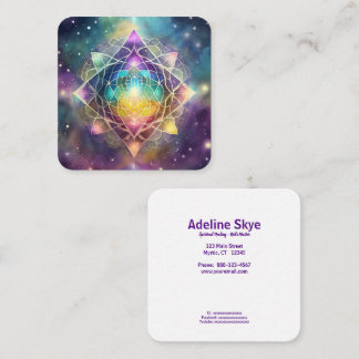 Spiritual healing square business card