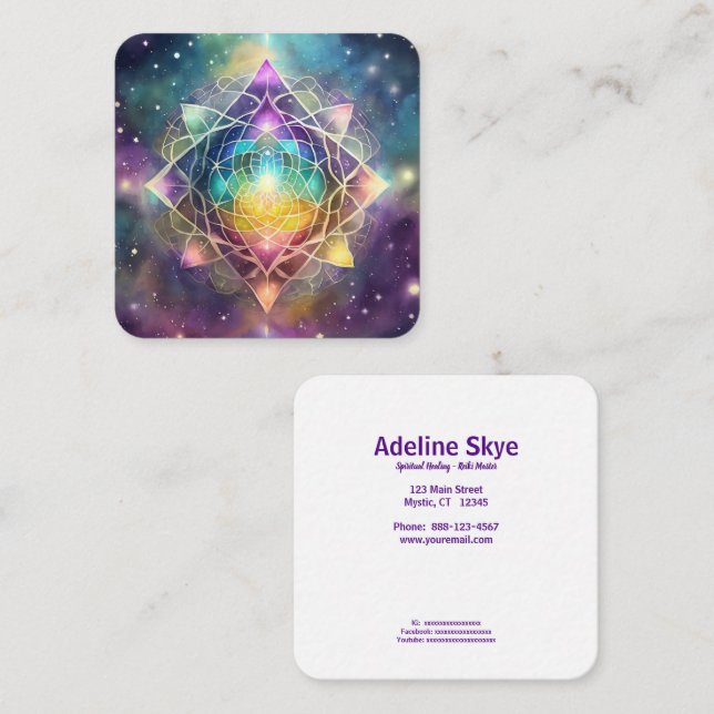 Spiritual healing square business card (Front/Back)