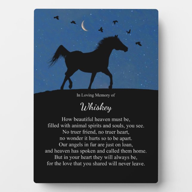 Spiritual Horse Memorial Custom Name Plaque (Front)