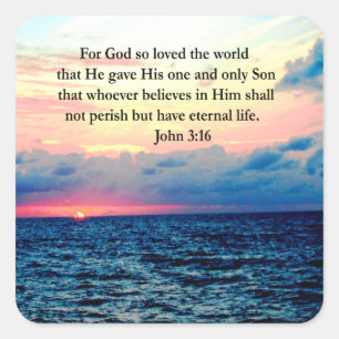SPIRITUAL JOHN 3:16 PHOTO SQUARE STICKER