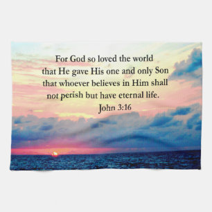 SPIRITUAL JOHN 3:16 PHOTO TEA TOWEL