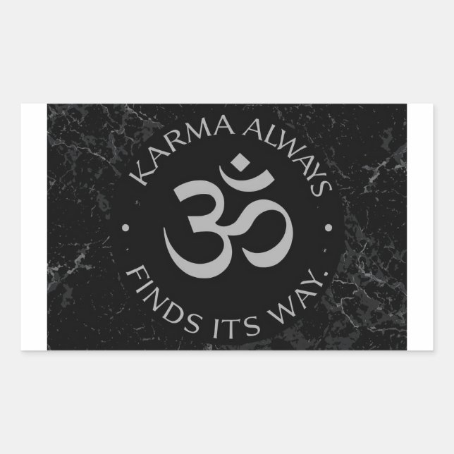 Spiritual Karma Om Design – Mindfulness Collection Rectangular Sticker (Front)
