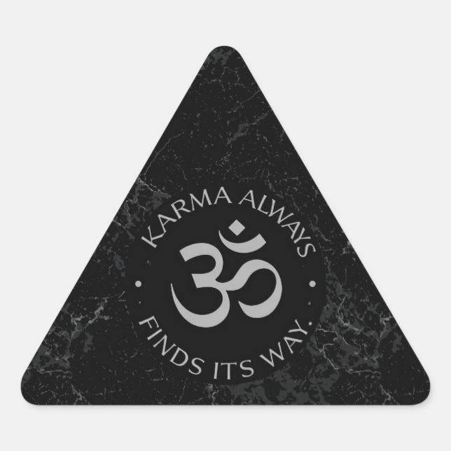 Spiritual Karma Om Design – Mindfulness Collection Triangle Sticker (Front)