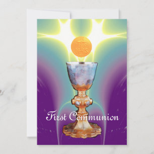 SPIRITUAL LIGHT 1st Holy Communion / Christening Invitation