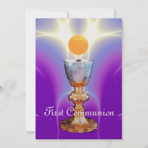 SPIRITUAL LIGHT 1st Holy Communion / Christening Invitation