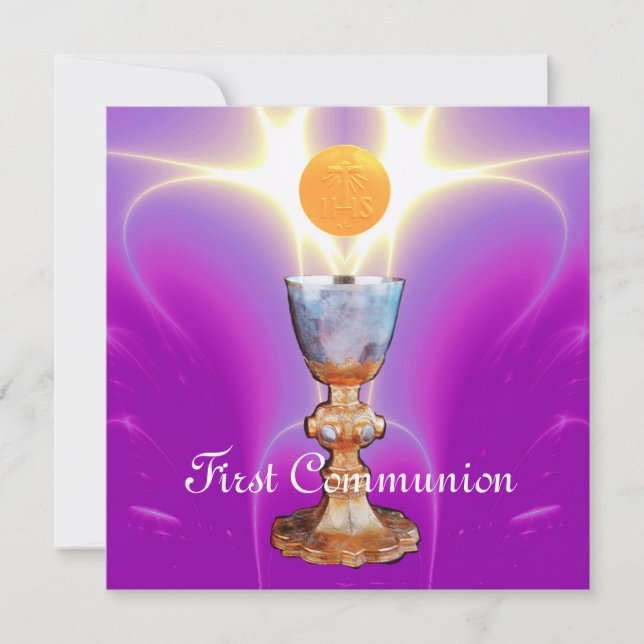 SPIRITUAL LIGHT 1st Holy Communion / Christening Invitation (Front)