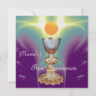 SPIRITUAL LIGHT 1st Holy Communion / Christening Invitation