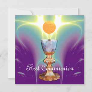 SPIRITUAL LIGHT 1st Holy Communion / Christening Invitation