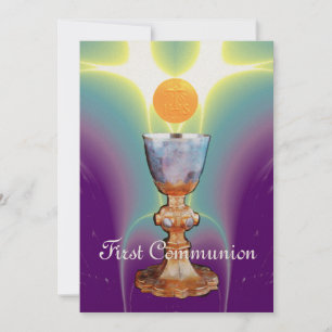 SPIRITUAL LIGHT 1st Holy Communion / Christening Invitation