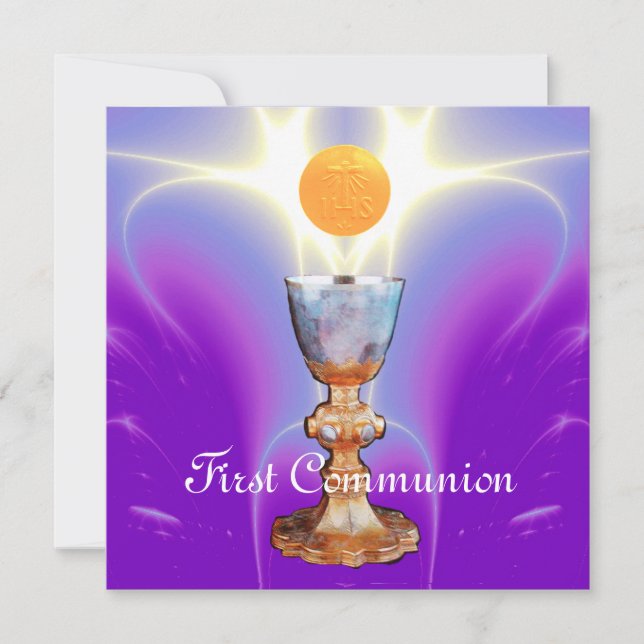 SPIRITUAL LIGHT 1st Holy Communion / Christening Invitation (Front)