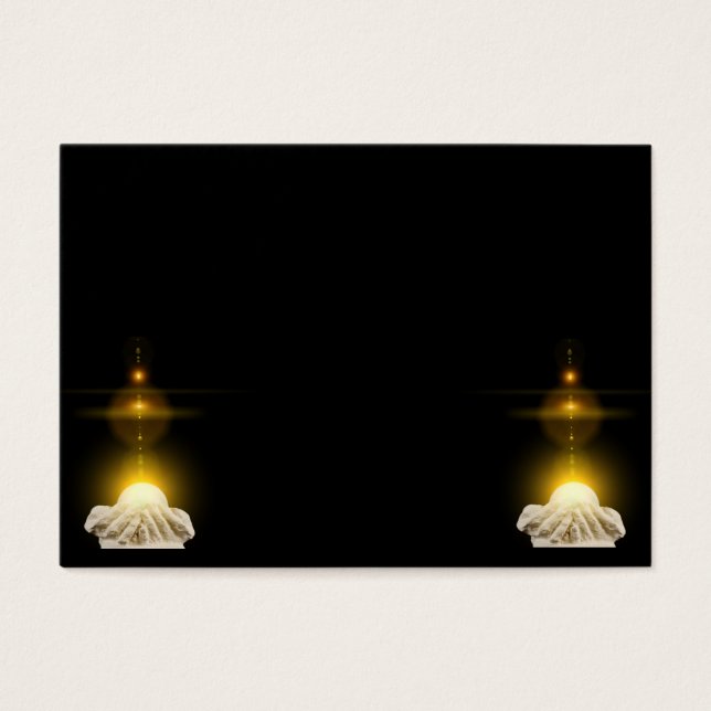 Spiritual light in cupped hands (Front)