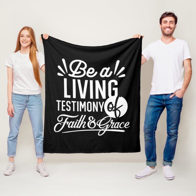 Spiritual Living Testimony Faith and Grace Quote Fleece Blanket (In Situ)
