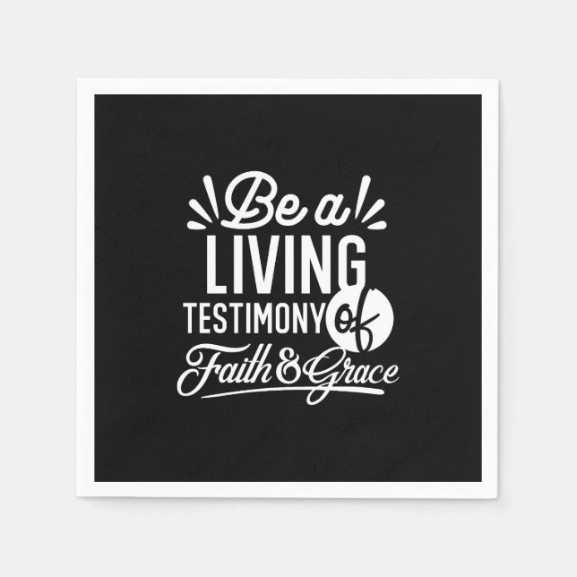 Spiritual Living Testimony Faith and Grace Quote Napkin (Front)