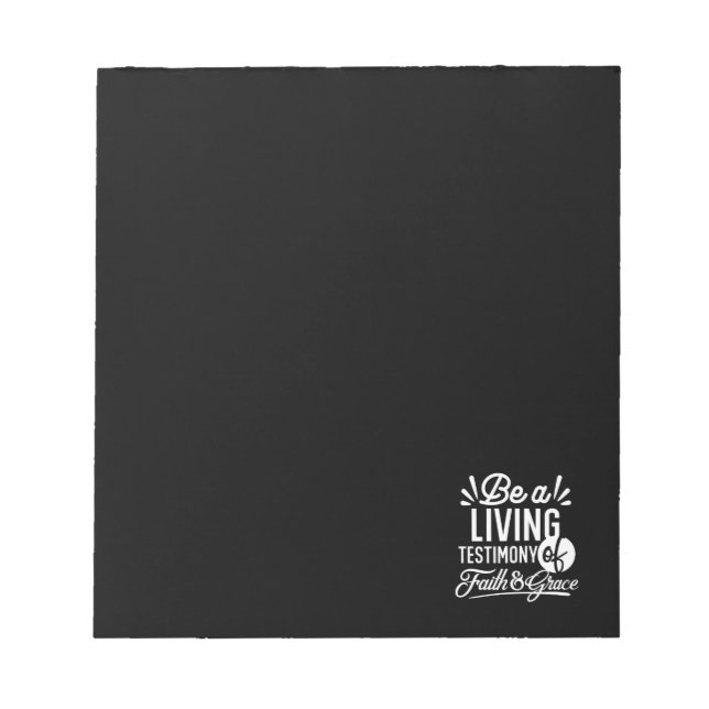 Spiritual Living Testimony Faith and Grace Quote Notepad (Front)