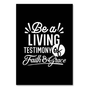 Spiritual Living Testimony Faith and Grace Quote Table Number