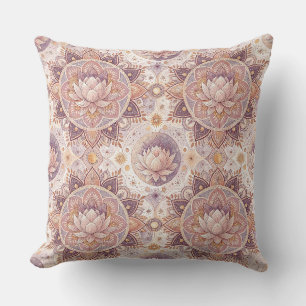 Spiritual Lotus Flower - Floral Mandala Pattern Cushion