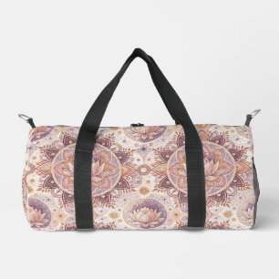 Spiritual Lotus Flower - Floral Mandala Pattern Duffle Bag