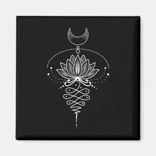 Spiritual Lotus Flower Unalome Zen Meditation Yoga Magnet
