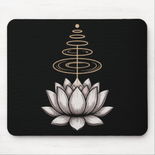 Spiritual Lotus Flower Unalome Zen Meditation Yoga Mouse Pad