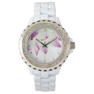 *~* Spiritual Lotus Flower Water Lily on White Watch