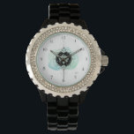 *~* Spiritual Lotus Moon Stars Sacred Geometry Watch<br><div class="desc">*~* Soothing Sacred Symbol a Path To Nirvana Sacred Geometry Spiritual Metaphysical New Age Watch. Included is a lotus the moon and stars. There is also watercolor faint turquoise background. The sacred geometry spiritual new age metaphysical symbol is drawn in black which makes for a striking contract to the watercolor...</div>