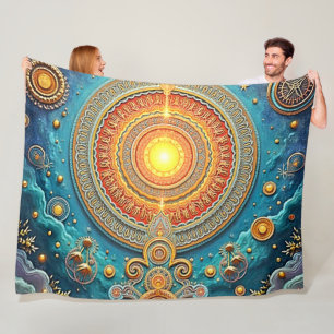 Spiritual Mandala Art Fleece Blanket