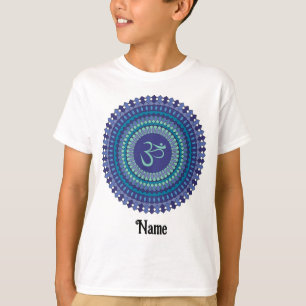 Spiritual Mandala Om Purple Aqua Blue Customised T-Shirt