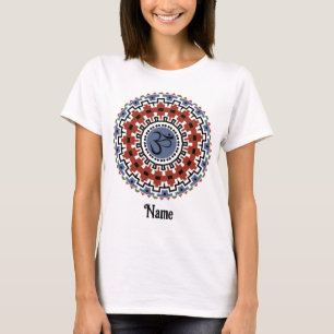 Spiritual Mandala Yoga Om Rust Blue Customised T-Shirt