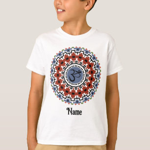 Spiritual Mandala Yoga Om Rust Blue Customised T-Shirt