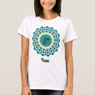 Spiritual Mandala Yoga Om Symbol Blue Customised T-Shirt