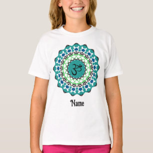 Spiritual Mandala Yoga Om Symbol Blue Customised T-Shirt