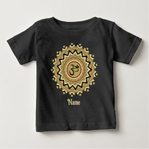 Spiritual Mandala Yoga Om Symbol Retro Customized Baby T-Shirt