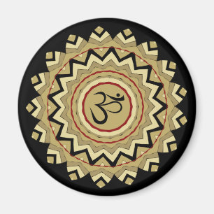 Spiritual Mandala Yoga Om Symbol Retro Geometric Magnet