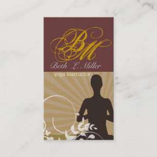 Spiritual Meditation Yoga Instructor Fancy Script Business Card