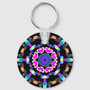 *~* Spiritual Meditative Neon Mandala Key Ring