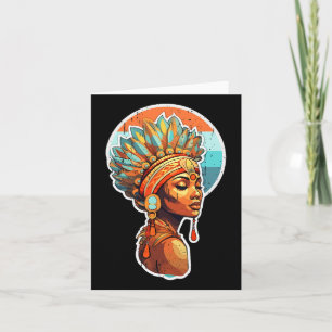 Spiritual Melanin Proud Native Afro American Woman Card