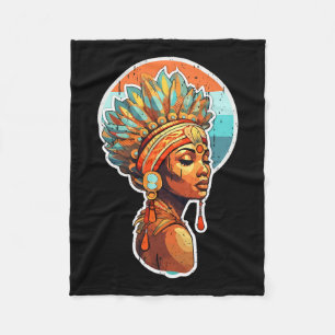 Spiritual Melanin Proud Native Afro American Woman Fleece Blanket