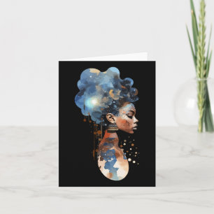 Spiritual Melanin Queen Afro American Space Warrio Card