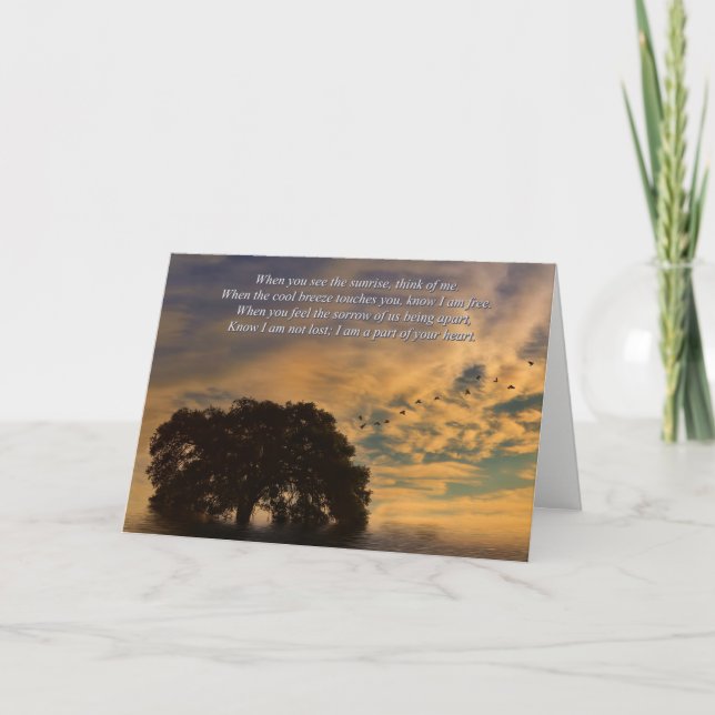 Spiritual Metaphysical Sympathy Card with Oak Tree (Front)